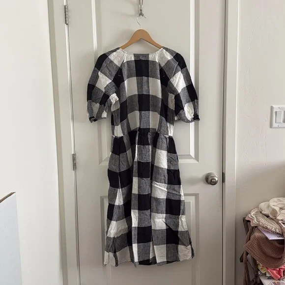 Everlane The Linen Oversized Puff Sleeve - Gingham (S) - Picture 2 of 13